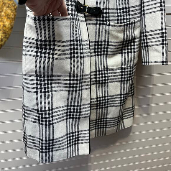 Girl with Curves Brand (QVC) Windowpane Lined Collarless Long Length Jacket - 4 - Picture 4 of 12